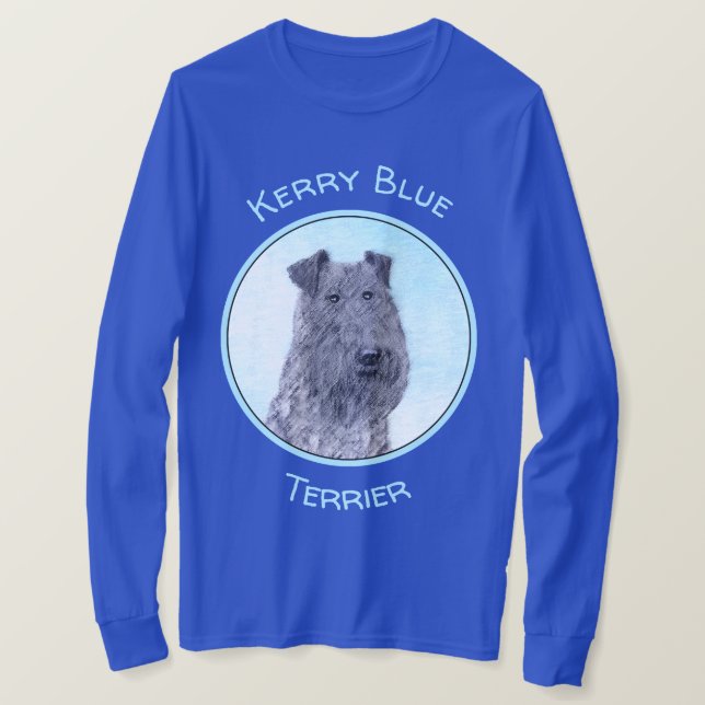 Camiseta Kerry Blue Terrier Pintura Cute Original Perro Art (Anverso del diseño)