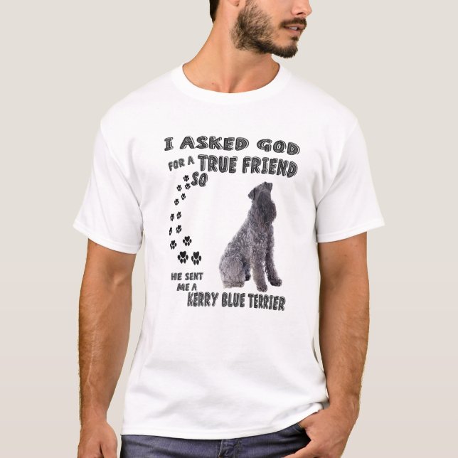 Camiseta Kerry Blue Terrier Quote Mom Dad Art, Irish Blue T (Anverso)
