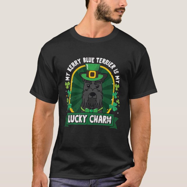 Camiseta Kerry Blue Terrier St Patricks Lucky Charm Mom Dad (Anverso)
