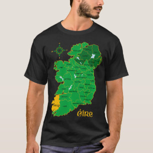 Camiseta Kerry Ireland County Map Eire Irish Travel
