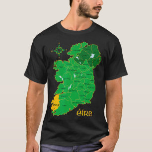 Camiseta Kerry Ireland Irish County Map Eire Irish Travel