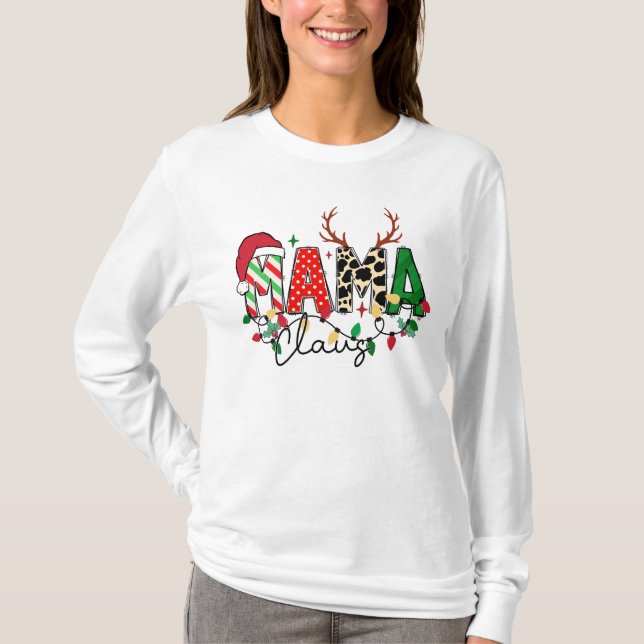 Camiseta Kerst T-shirt met leuke tekst Mama Claus (Anverso)