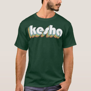 Camiseta Kesha Retro Estilo de tipografía arcoiris oscuro