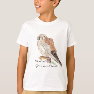 Camiseta Kestrel Sparrow Hawk, acuarela