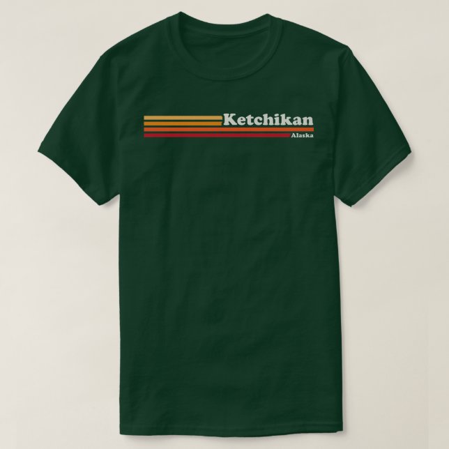 Camiseta Ketchikan Alaska al estilo gráfico masculino de lo (Diseño del anverso)