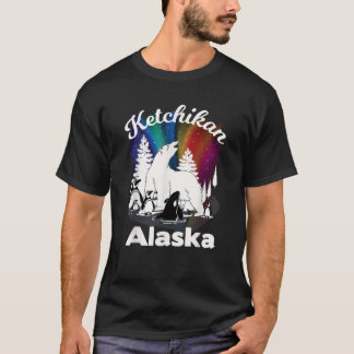 Camiseta Ketchikan Alaska Aurora Borealis Bear Orca Souveni