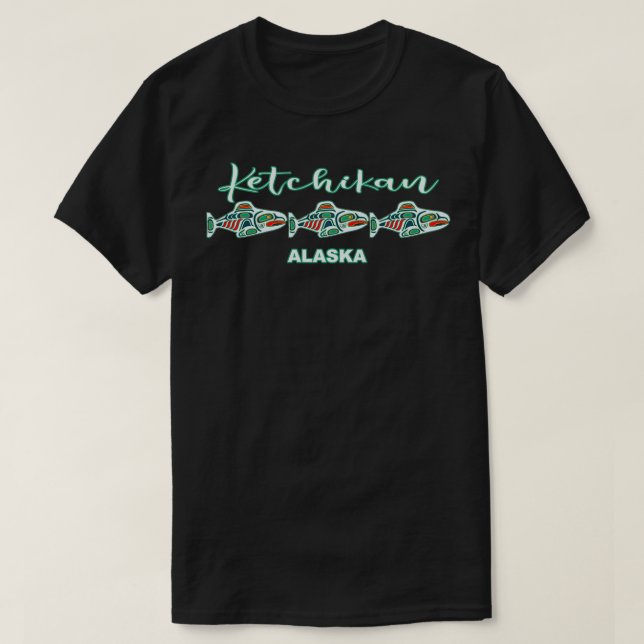 Camiseta Ketchikan Alaska Capital de la Pesca del Salmón (Diseño del anverso)