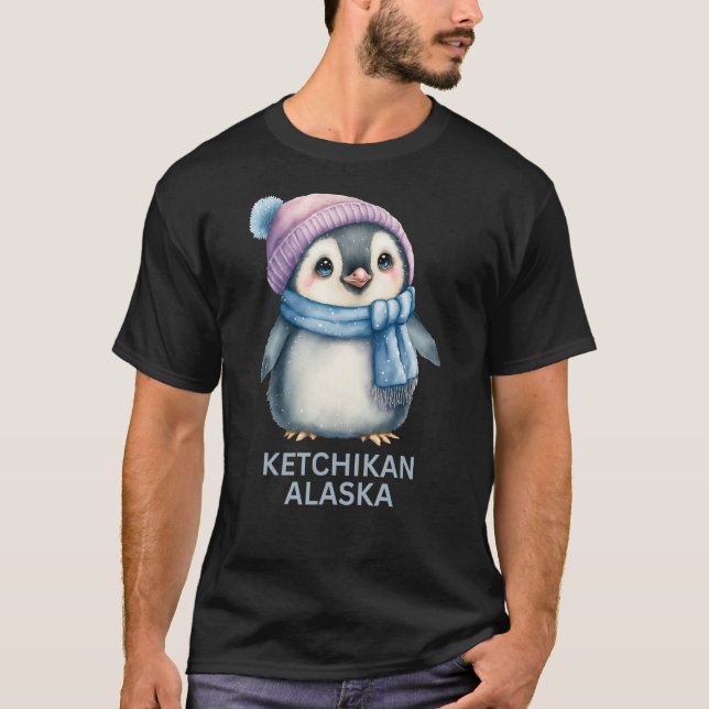 Camiseta Ketchikan Alaska Cute Pingüino Para Niños (Anverso)