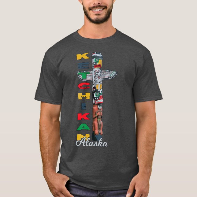 Camiseta Ketchikan Alaska Totem Pole recuerdo de arte nativ (Anverso)