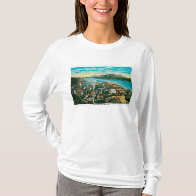 Camiseta Ketchikan, opinión de la ciudad de Alaska - la (Anverso)