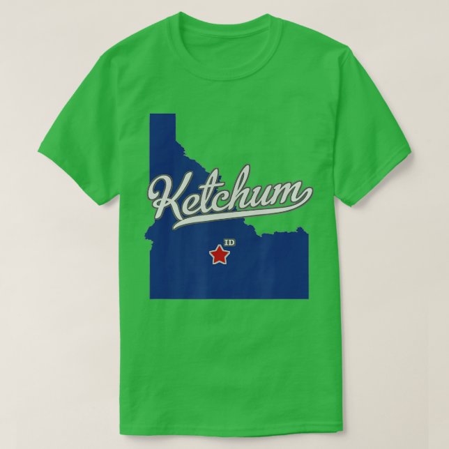 Camiseta Ketchum Idaho ID Map  (Diseño del anverso)