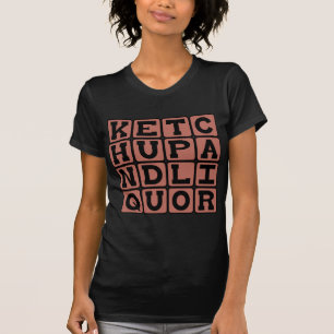 Camiseta Ketchup y licor, chiste de juego de palabras
