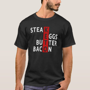 Camiseta Keto Diet Steak Eggs Mantequilla Bacon Keto Diet K
