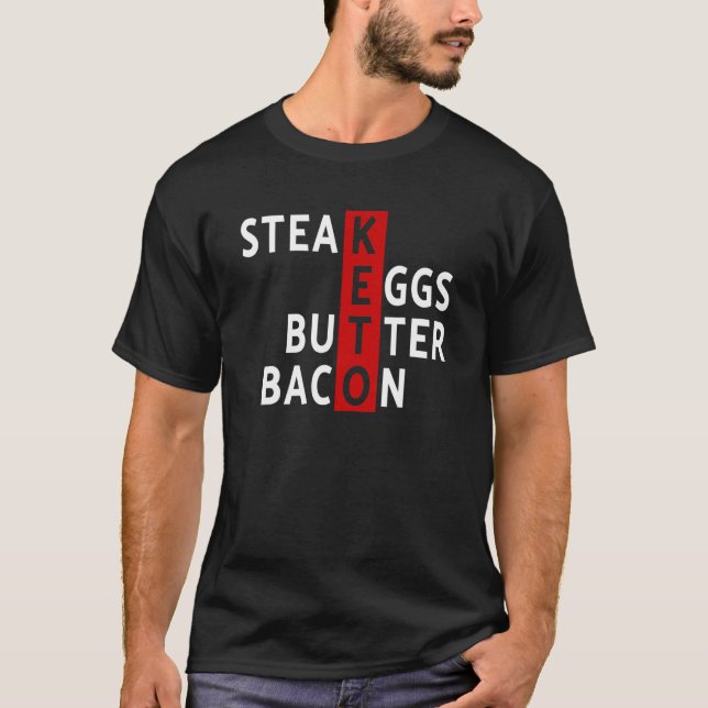 Camiseta Keto Diet Steak Eggs Mantequilla Bacon Keto Diet K (Anverso)