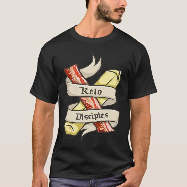Camiseta Keto Disciples Bacon Butter  Retro Keto Diet Match (Anverso)