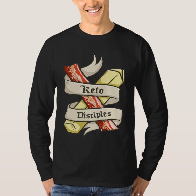 Camiseta Keto Disciples Bacon Butter  Retro Keto Diet Match (Anverso)