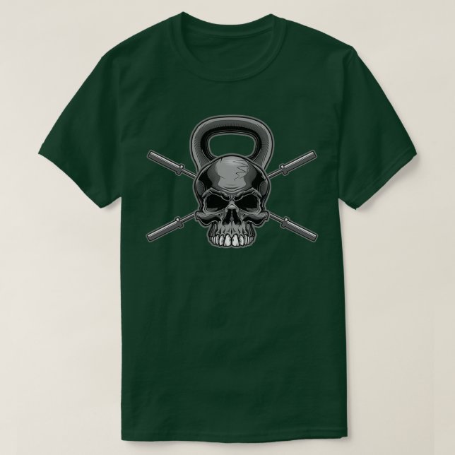 Camiseta Kettlebell Crossed Barbells 1 (Diseño del anverso)