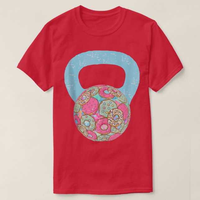 Camiseta Kettlebell Donut Funny Doughnut Fitness Humor  (Diseño del anverso)
