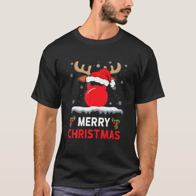 Camiseta Kettlebell Reindeer Workout Funny Gym Fitness Chri (Anverso)