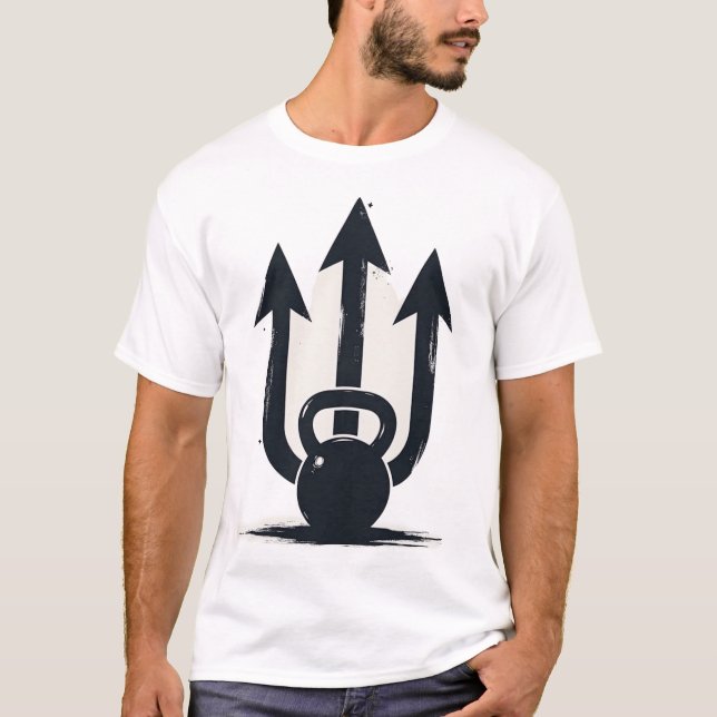 Camiseta Kettlebell Tridente | Triple Flecha Fuerza y Poder (Anverso)