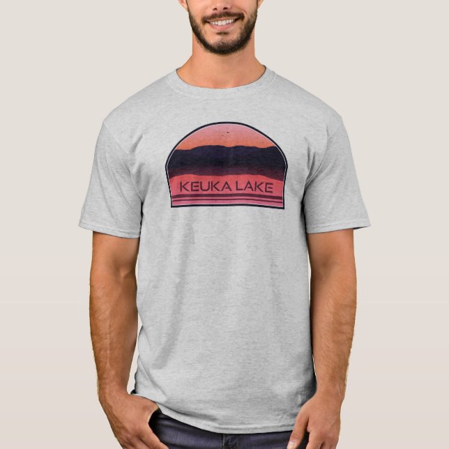 Camiseta Keuka Lake New York Red Sunrise (Anverso)