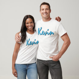 Camiseta Kevin (azul sobre blanco)
