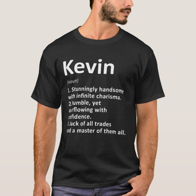Camiseta Kevin Definition Personalized Name Funny Cumpleaño (Anverso)