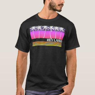 Camiseta Key Largo Florida Estilo Retro Vintage Beach Sunse