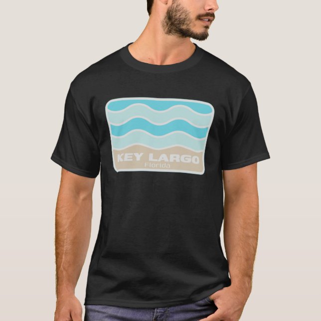 Camiseta Key Largo Florida Retro FL Olas Playa Recuerdo (Anverso)