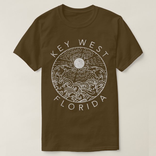Camiseta Key West Beach Florida Vacation Ocean Retro Souven (Diseño del anverso)