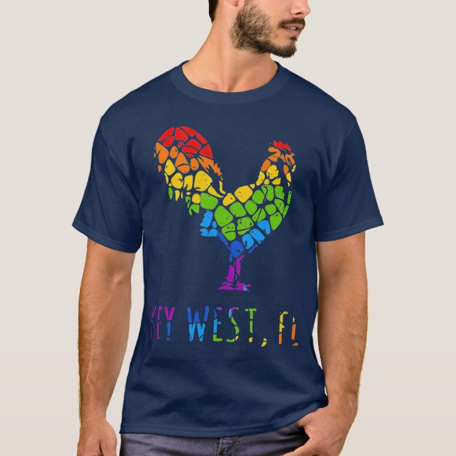 Camiseta Key West FL RoosterChicken Fantasy Souvenir (Anverso)
