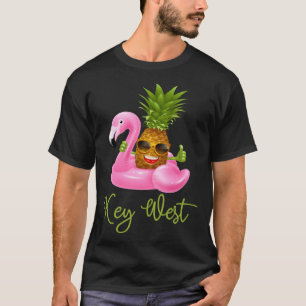 Camiseta Key West Florida Beach Tropical Flamingo Pineappl
