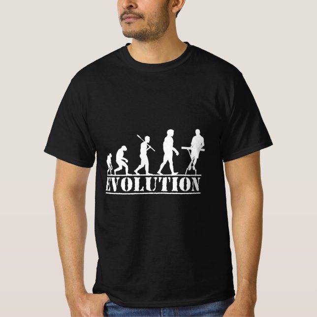 Camiseta Keyboard Instrument Music Evolution for keyboarder (Anverso)
