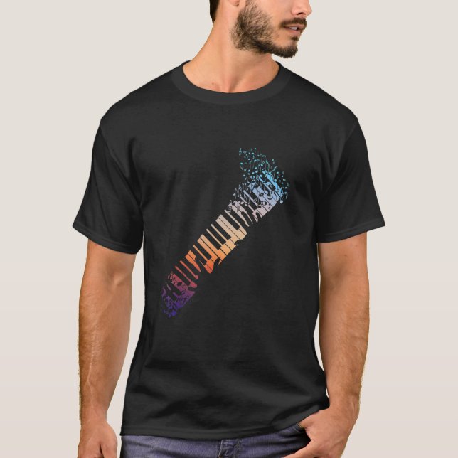 Camiseta Keyboard Piano Design Cool Hues For Men Women Kids (Anverso)