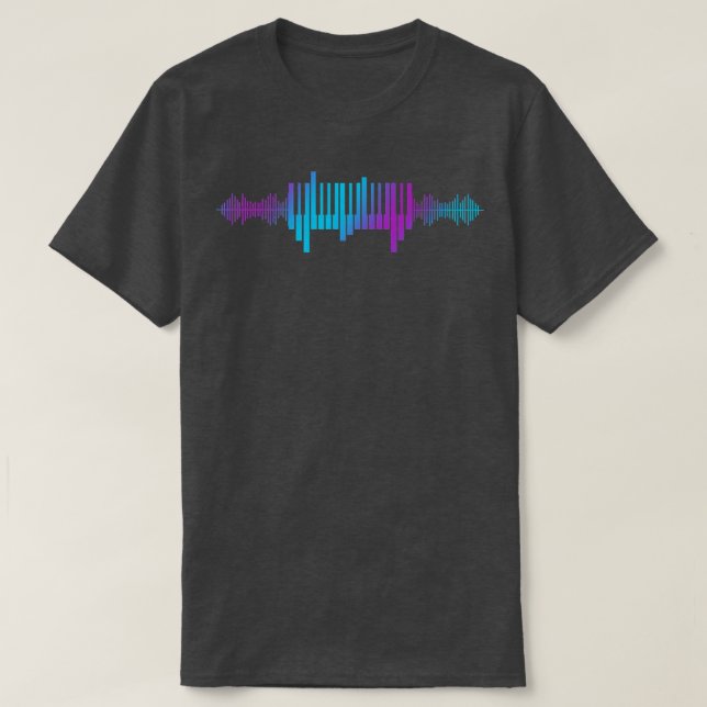 Camiseta Keyboard Player Heartbeat Music Waves  (Diseño del anverso)