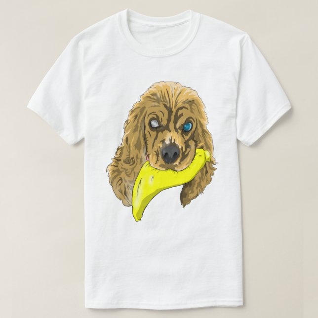 Camiseta Keys & Banana, el espátula de cocker en miniatura (Diseño del anverso)