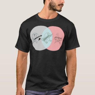 Camiseta Keytar Platypus Venn Diagram Gray Blue Pink