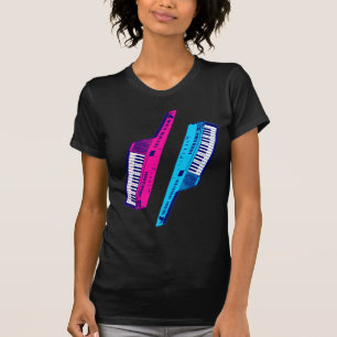 Camiseta Keytar retro de Corey Tiger 80, rosa y azul