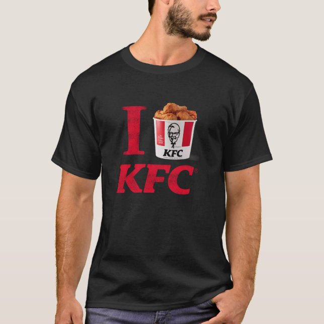 Camiseta KFC Me encanta KFC Cubeta de Pollo Frito Retro Com (Anverso)