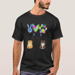 Camiseta Khabotra Peace Love Cat Two Cats