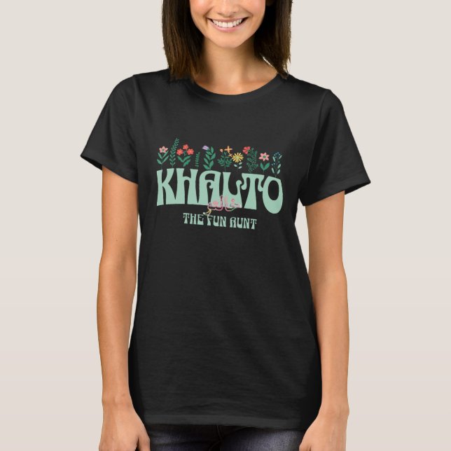 Camiseta Khalto La tía divertida , tía con letras árabes (Anverso)