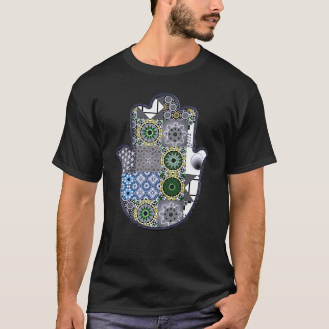 Camiseta Khamsa o Hamsa Mano 2b Hombres (Anverso)