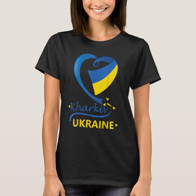 Camiseta Kharkiv Ucrania Escudo del emblema del corazón de  (Anverso)