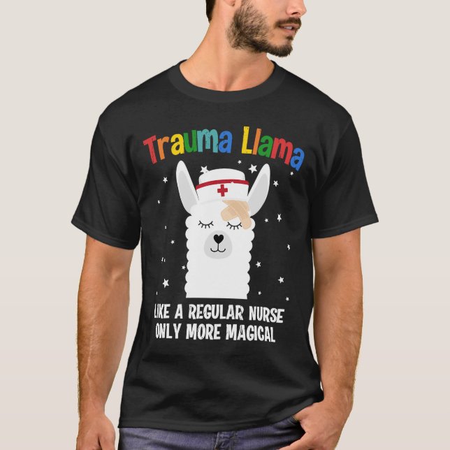 Camiseta Ki Cute Trauma Llama Enfermera Enfermería de disfr (Anverso)