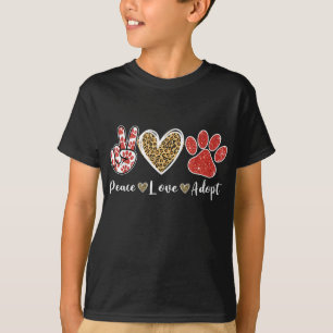 Camiseta Ki Peace Love Rescue Adopte Perro Cat Lover Costum