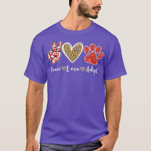 Camiseta Ki Peace Love Rescue Adopte Perro Cat Lover Costum