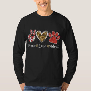 Camiseta Ki Peace Love Rescue Adopte Perro Cat Lover Costum