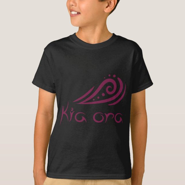 Camiseta Kia Ora Hello Wave In Maori New Zealand Lynesian  (Anverso)