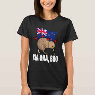 Camiseta Kia Ora Hermano Nueva Zelanda Bandera Kiwi Pájaro