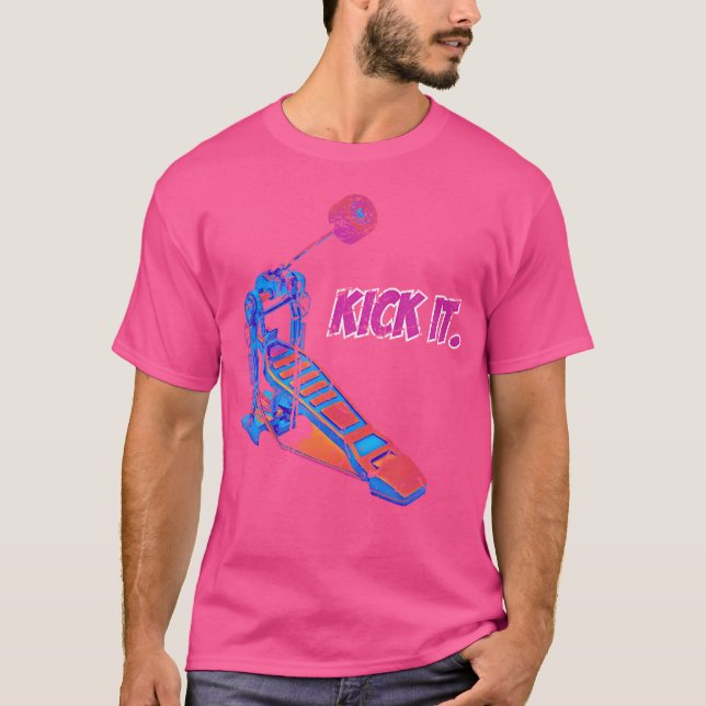 Camiseta Kick It Funny Drummer Design Drum Kit Bass Drum Pe (Anverso)